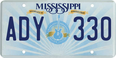 MS license plate ADY330