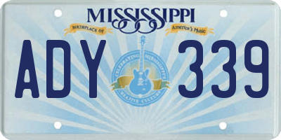 MS license plate ADY339