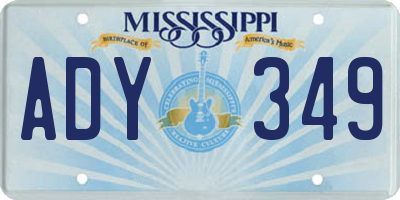 MS license plate ADY349