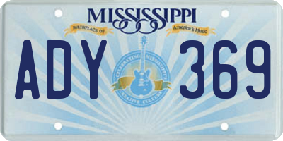 MS license plate ADY369