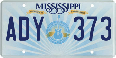 MS license plate ADY373