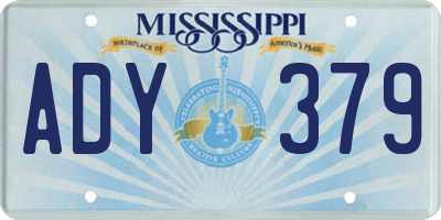 MS license plate ADY379
