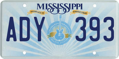 MS license plate ADY393