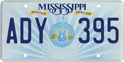 MS license plate ADY395