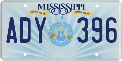 MS license plate ADY396