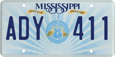 MS license plate ADY411