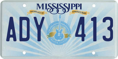 MS license plate ADY413