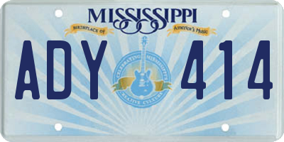 MS license plate ADY414
