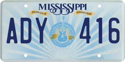 MS license plate ADY416