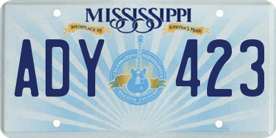 MS license plate ADY423