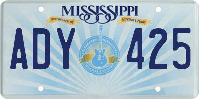 MS license plate ADY425