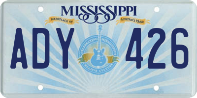 MS license plate ADY426