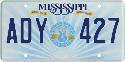 MS license plate ADY427