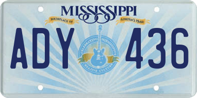 MS license plate ADY436
