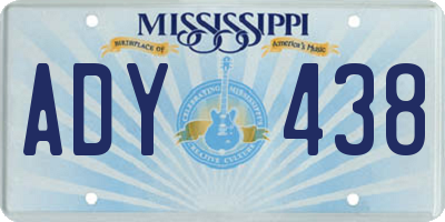 MS license plate ADY438