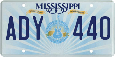 MS license plate ADY440