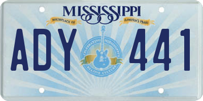 MS license plate ADY441
