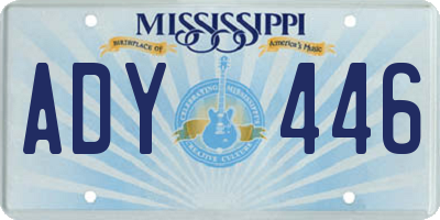 MS license plate ADY446