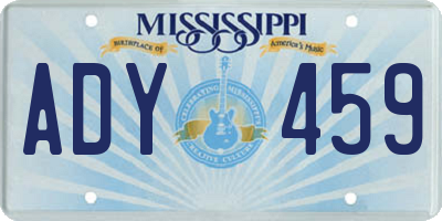 MS license plate ADY459