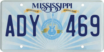 MS license plate ADY469