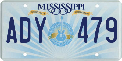 MS license plate ADY479