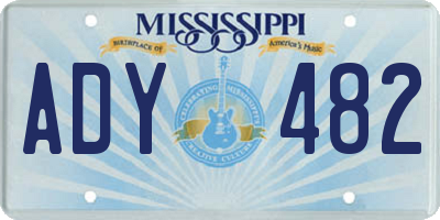 MS license plate ADY482