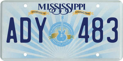 MS license plate ADY483