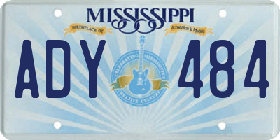MS license plate ADY484
