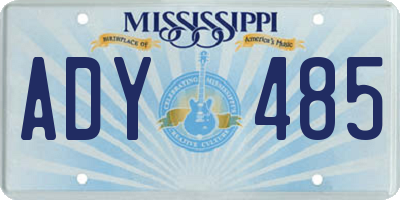 MS license plate ADY485