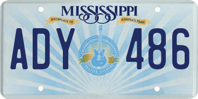 MS license plate ADY486