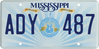 MS license plate ADY487