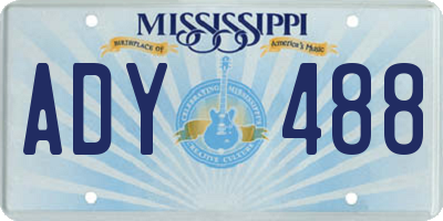MS license plate ADY488