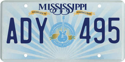 MS license plate ADY495