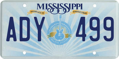 MS license plate ADY499