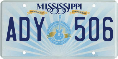 MS license plate ADY506