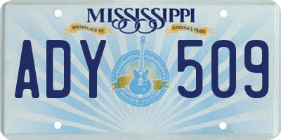 MS license plate ADY509