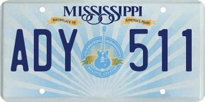 MS license plate ADY511