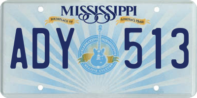 MS license plate ADY513