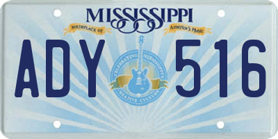 MS license plate ADY516