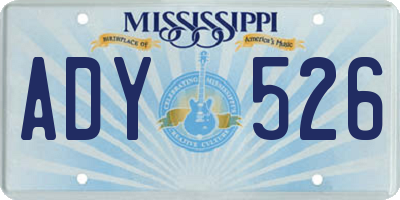 MS license plate ADY526