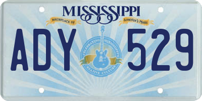 MS license plate ADY529