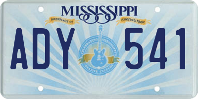 MS license plate ADY541