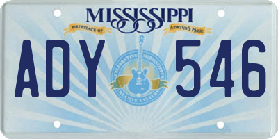 MS license plate ADY546
