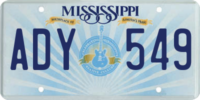 MS license plate ADY549
