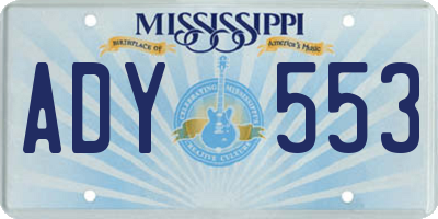 MS license plate ADY553