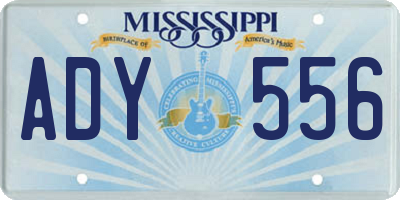 MS license plate ADY556