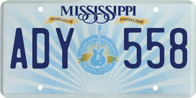 MS license plate ADY558