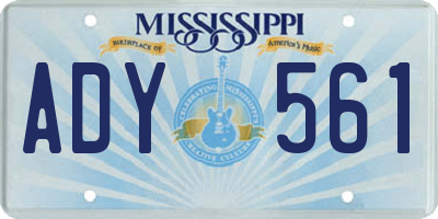 MS license plate ADY561
