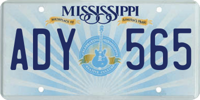MS license plate ADY565