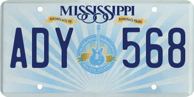 MS license plate ADY568